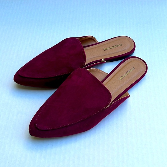 Maurice’s Burgundy Pointed Toe Flats size 8 - Picture 2 of 5